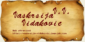 Vaskrsija Vidaković vizit kartica